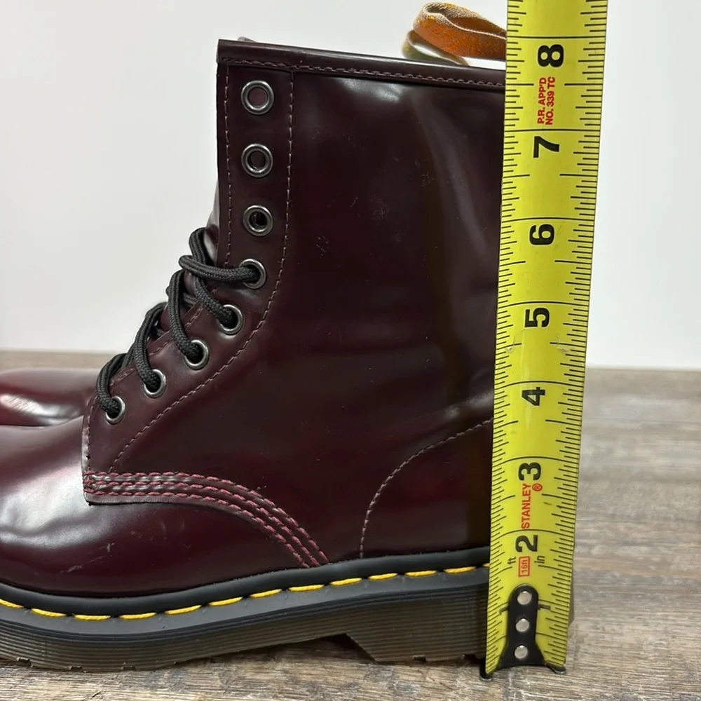 SOLD IN STORE Dr. Martens 1460 Vegan Leather Lace Up Boots in Cherry Size 7 - Picture 10 of 10